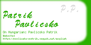 patrik pavlicsko business card